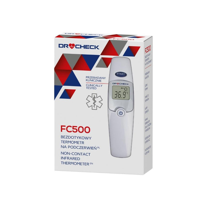 Dr Check FC500 Elektrische koortsthermometer Infrarood Thermometer Voorhoofdthermometer contactloze Digitale oppervlakte thermometer van 0°C tot 100,0°C LCD-scherm