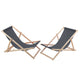 Woodok 2-zits Ligstoelset van beukenhout Strandstoel voor zelfmontage Tuinligstoel voor strand, tuin, balkon en terras Opvouwbaar tot 120 kg