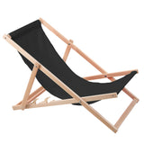 Set van 2 WOODOK beukenhouten ligstoelen - kleur zwart