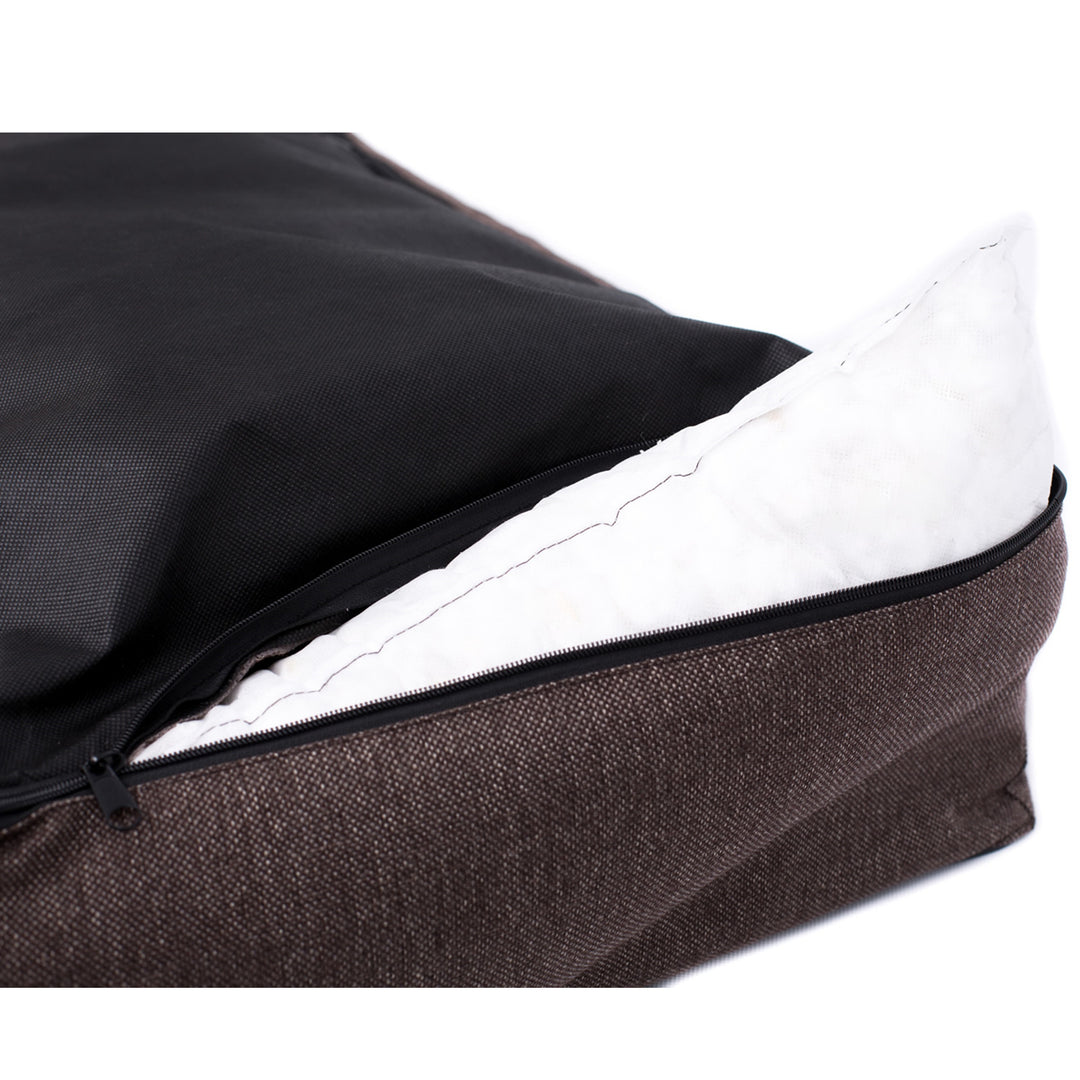 Sofa Mallorca Comfort hondenbed in lichtgrijs met zwarte bies 80x60 cm