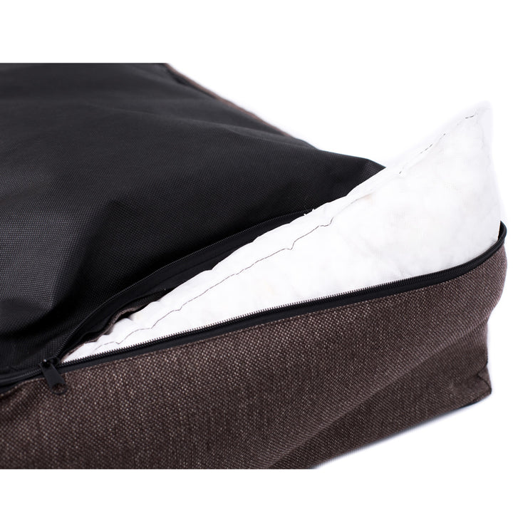 Sofa Mallorca Comfort hondenbed in lichtgrijs met zwarte bies 80x60 cm