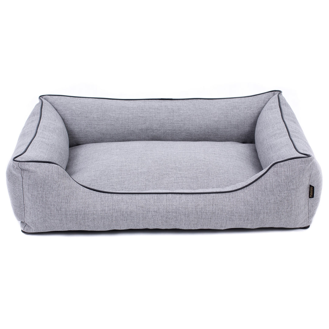 Sofa Mallorca Comfort hondenbed in lichtgrijs met zwarte bies 80x60 cm