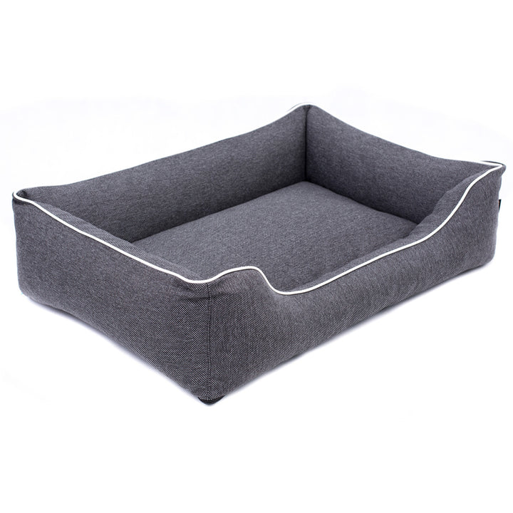 Sofa Mallorca Comfort hondenbed in donkergrijs met witte bies 80x60 cm