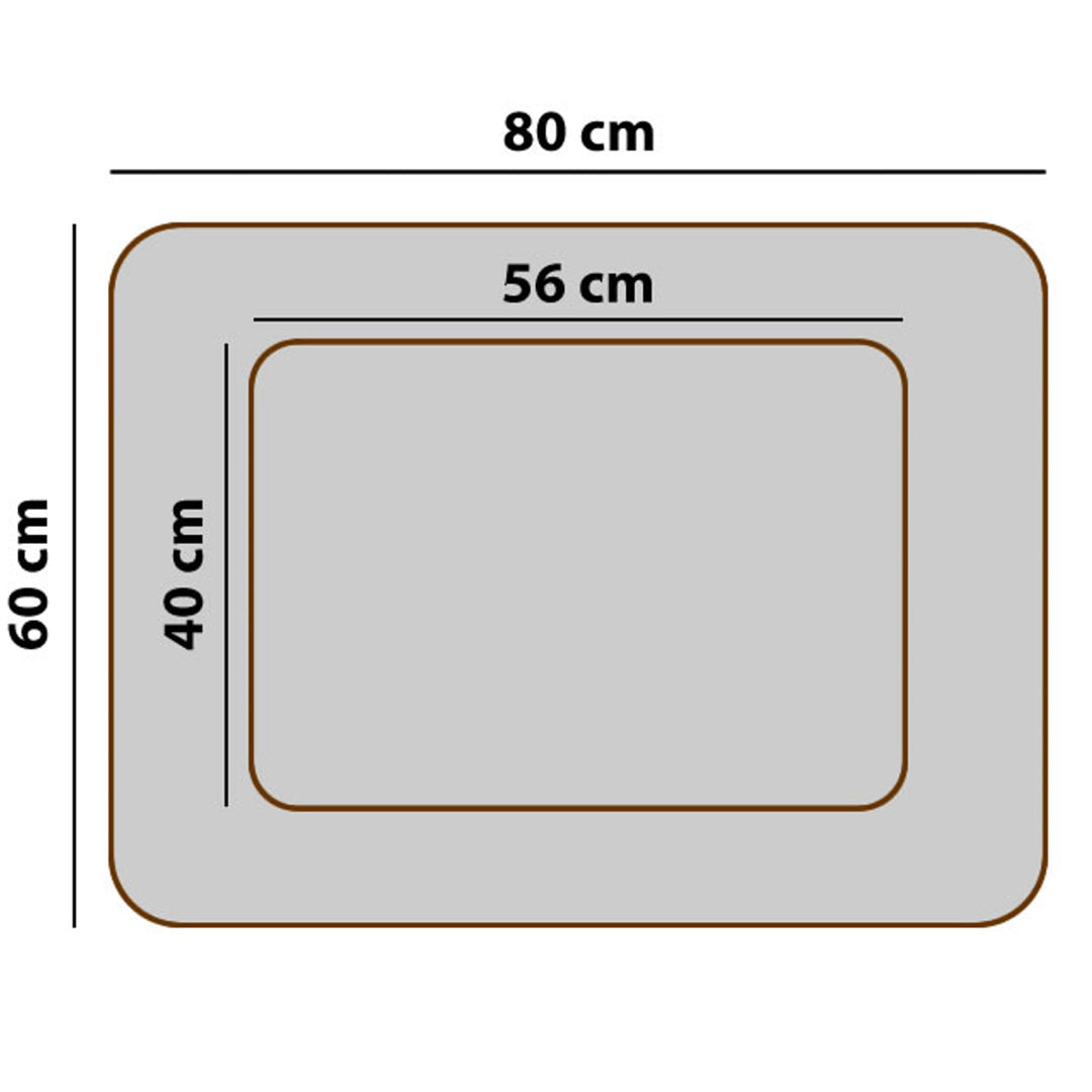 Sofa Mallorca Comfort hondenbed in donkergrijs met witte bies 80x60 cm