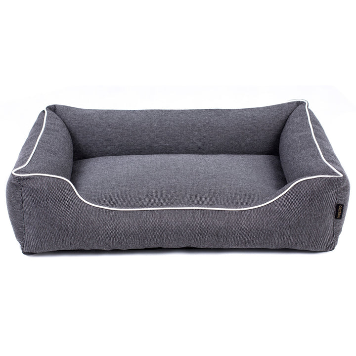 Sofa Mallorca Comfort hondenbed in donkergrijs met witte bies 80x60 cm