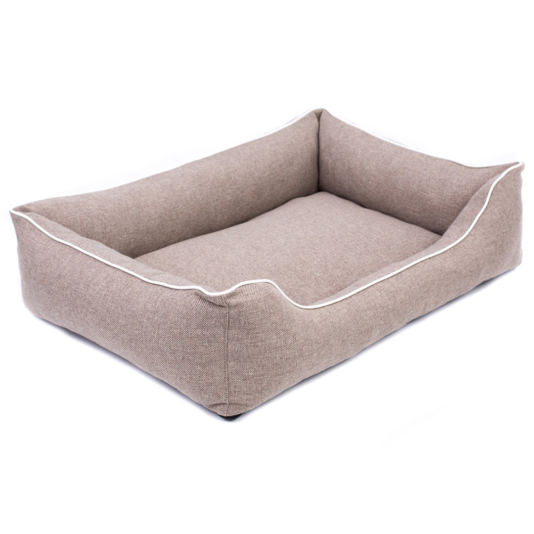 Sofa Mallorca Comfort hondenbed in beige met witte bies 100x75 cm