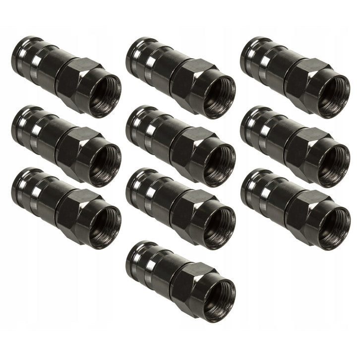 Maclean, F-connector, RG-6, Professional, Nikkel, Zwart, MCTV-916, 10 stuks