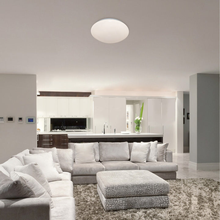 Rabalux Lucas 71334 LED-plafondlamp met instelbare microgolf bewegingssensor IP44 24W 1750 LM LED lichtbron Binnenverlichting Kleurtemperatuur van 4000 K Natuurlijk wit [Energieklasse G]