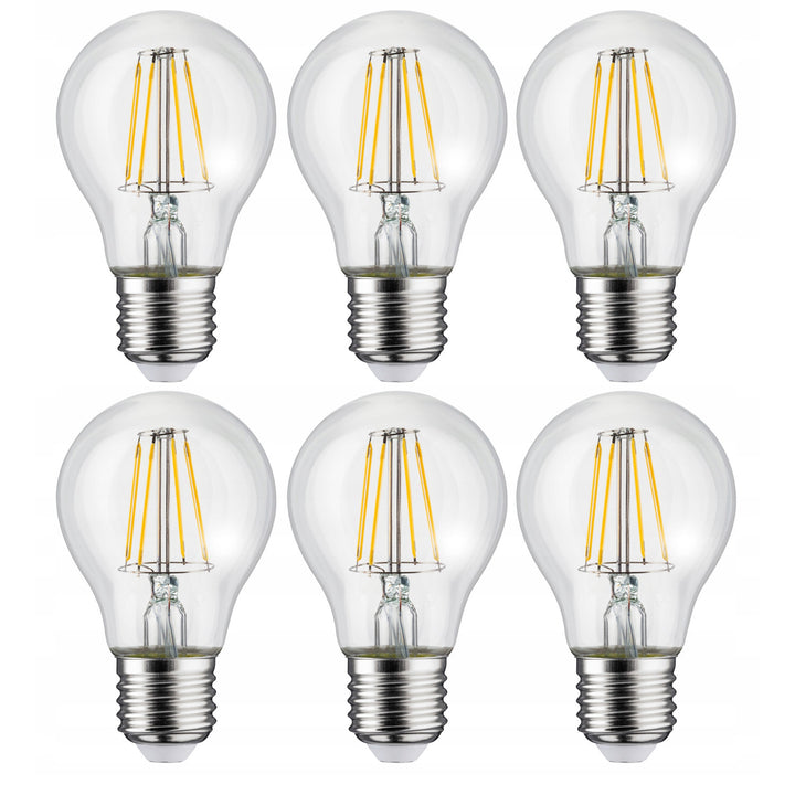 6x Maclean, Gloeidraad LED E27, 8W, 230V, WW warm wit 3000K, 806lm, Retro edison decoratief, MCE268