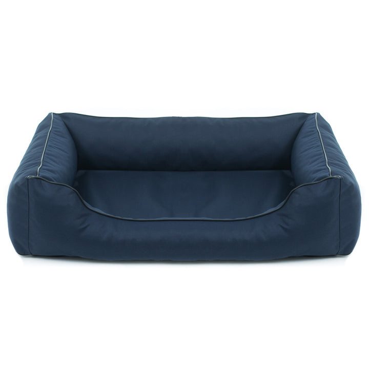 Valencia Orthopedisch hondenbed in marineblauw met zwarte bies 65x50 cm