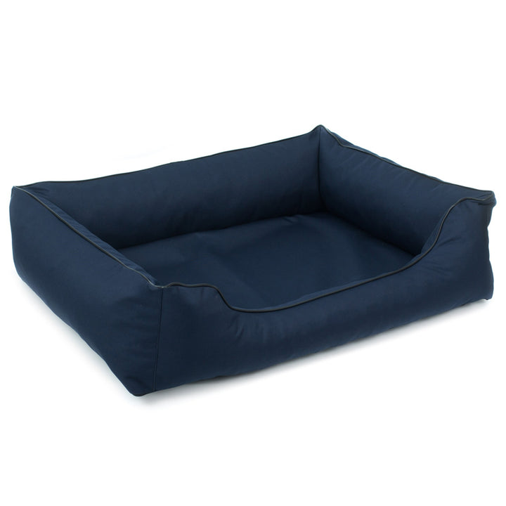 Valencia Orthopedisch hondenbed in marineblauw met zwarte bies 65x50 cm