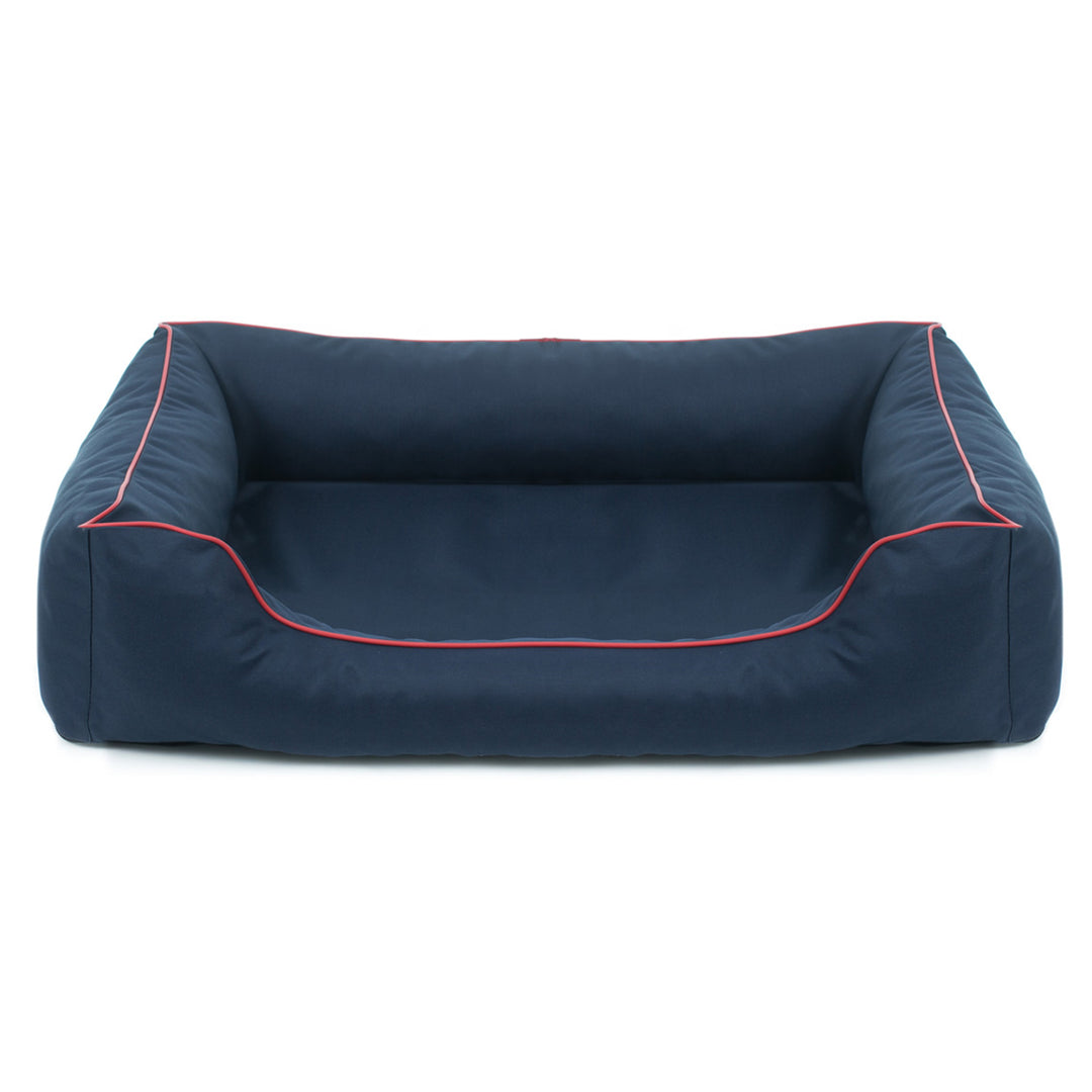Valencia Orthopedisch hondenbed in marineblauw met rode bies 65x50cm