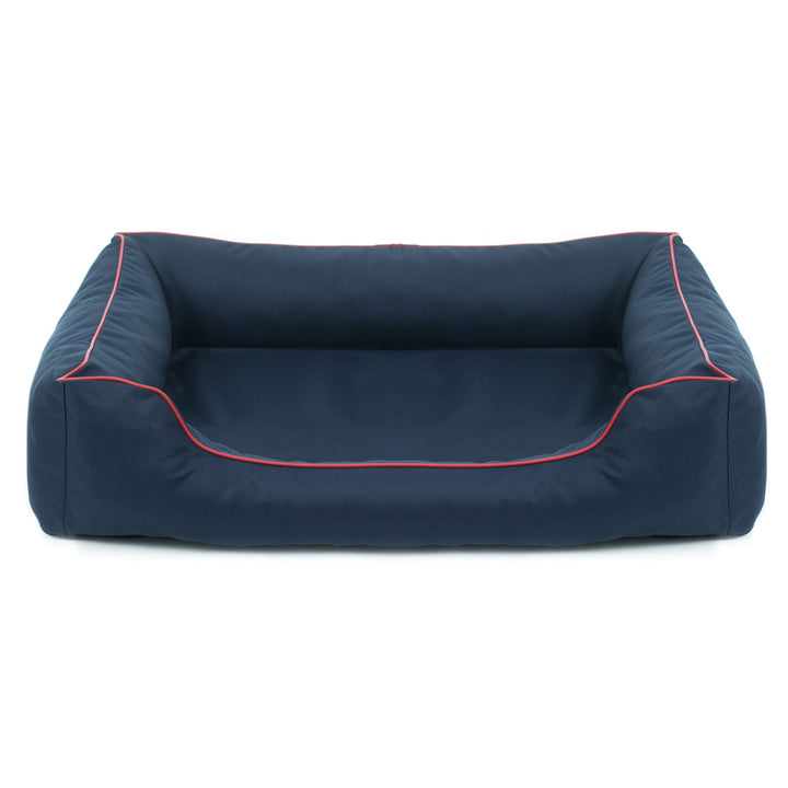 Valencia Orthopedisch hondenbed in marineblauw met rode bies 65x50cm