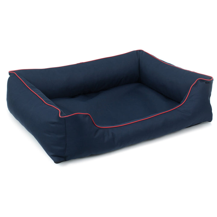 Valencia Orthopedisch hondenbed in marineblauw met rode bies 65x50cm