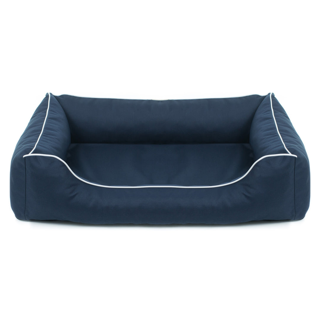 Valencia Orthopedisch hondenbed in marineblauw met witte bies 65x50 cm