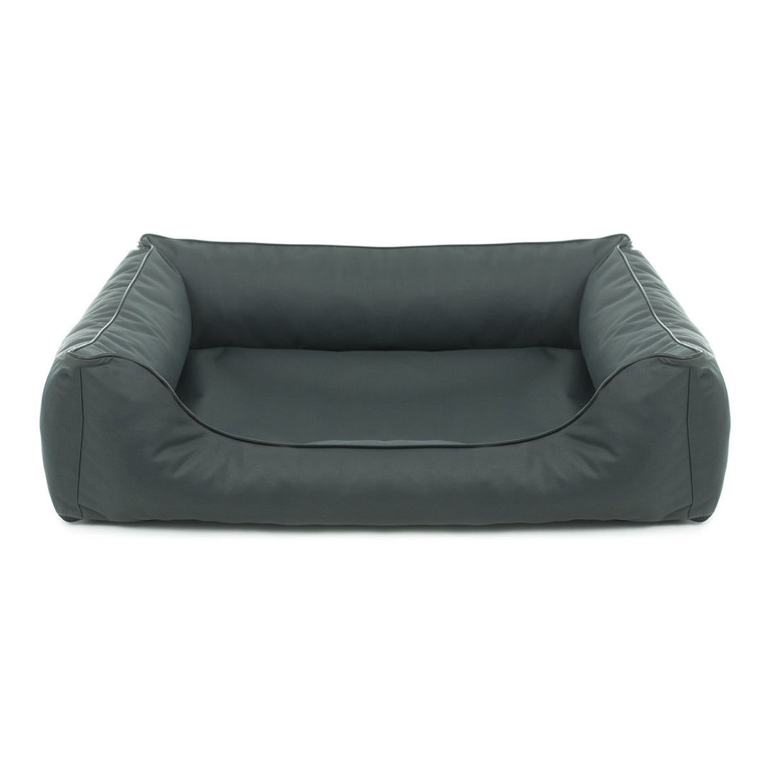 Valencia Orthopedisch hondenbed in donkergrijs met zwarte bies 65x50 cm