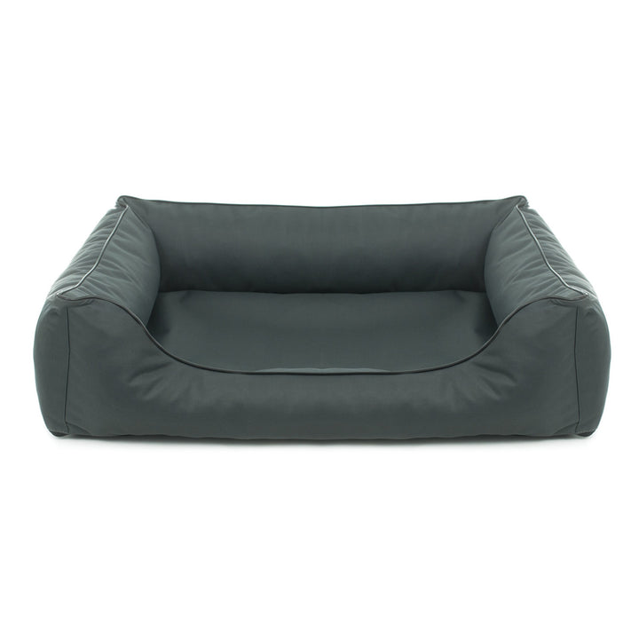 Valencia Orthopedisch hondenbed in donkergrijs met zwarte bies 65x50 cm