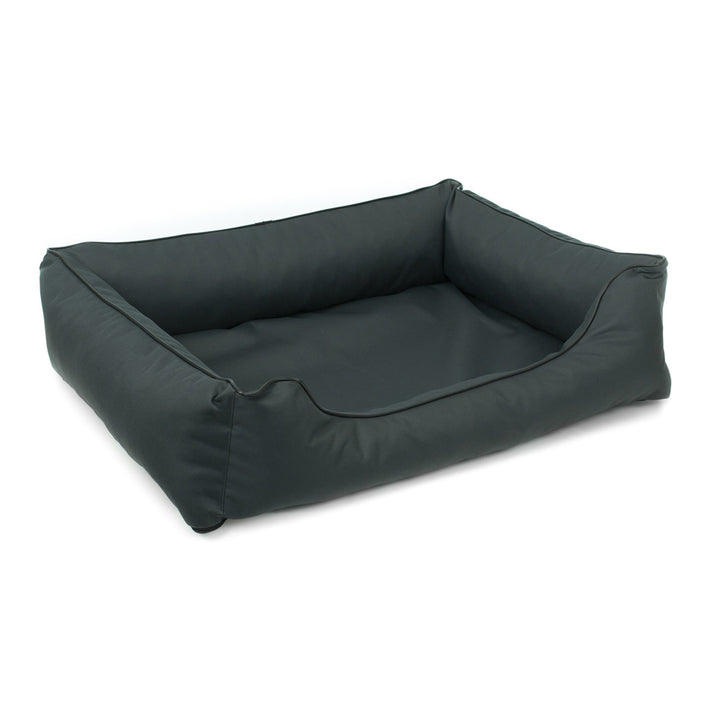 Valencia Orthopedisch hondenbed in donkergrijs met zwarte bies 65x50 cm