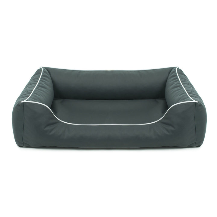 Valencia Orthopedisch hondenbed in donkergrijs met witte bies 65x50 cm