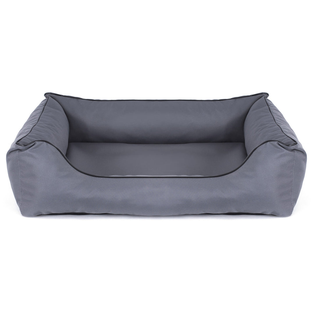 Valencia Orthopedic Sofa hondenbed in lichtgrijs met zwarte bies 65x50 cm