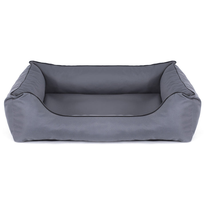 Valencia Orthopedic Sofa hondenbed in lichtgrijs met zwarte bies 65x50 cm