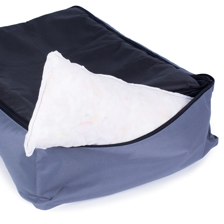 Valencia Orthopedic Sofa hondenbed in lichtgrijs met zwarte bies 65x50 cm