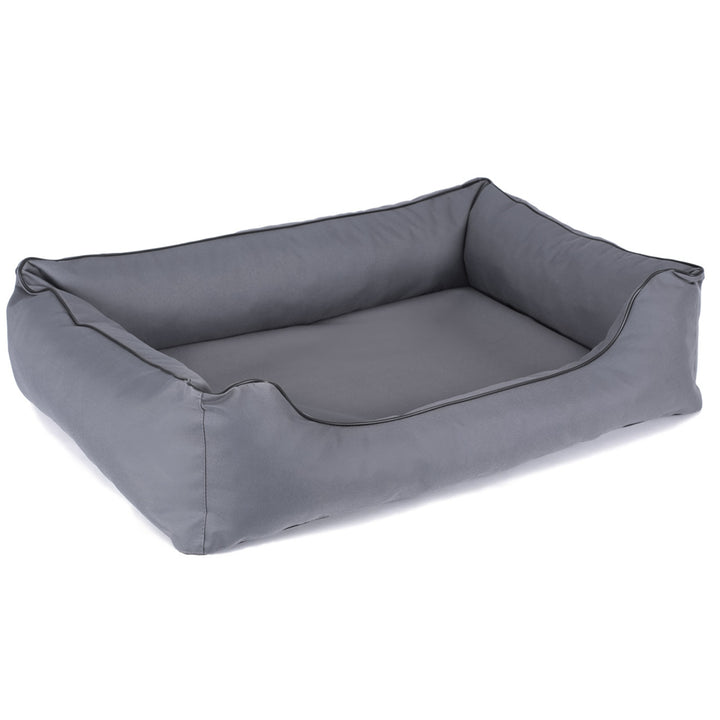 Valencia Orthopedic Sofa hondenbed in lichtgrijs met zwarte bies 65x50 cm