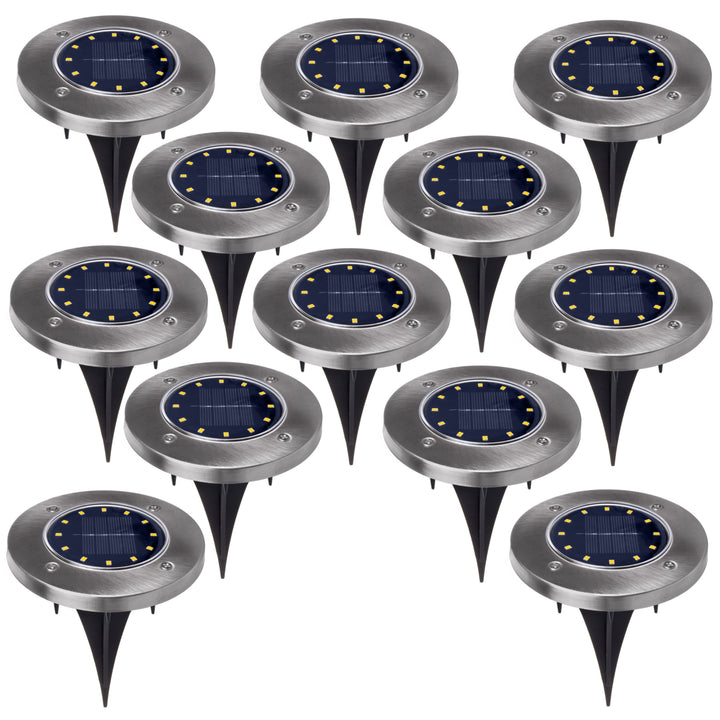 12x Maclean IP44 solar LED grondlamp, 12 LED SMD, 4000K, Ni-MH 600 mAh, 0,7W, MCE318