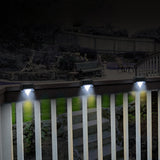 8x Maclean LED traplamp op zonne-energie IP44, 4000K, Ni-MH 100 mAh, 80x45x45mm, schemersensor MCE319