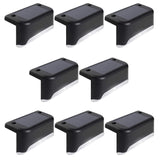 8x Maclean LED traplamp op zonne-energie IP44, 4000K, Ni-MH 100 mAh, 80x45x45mm, schemersensor MCE319