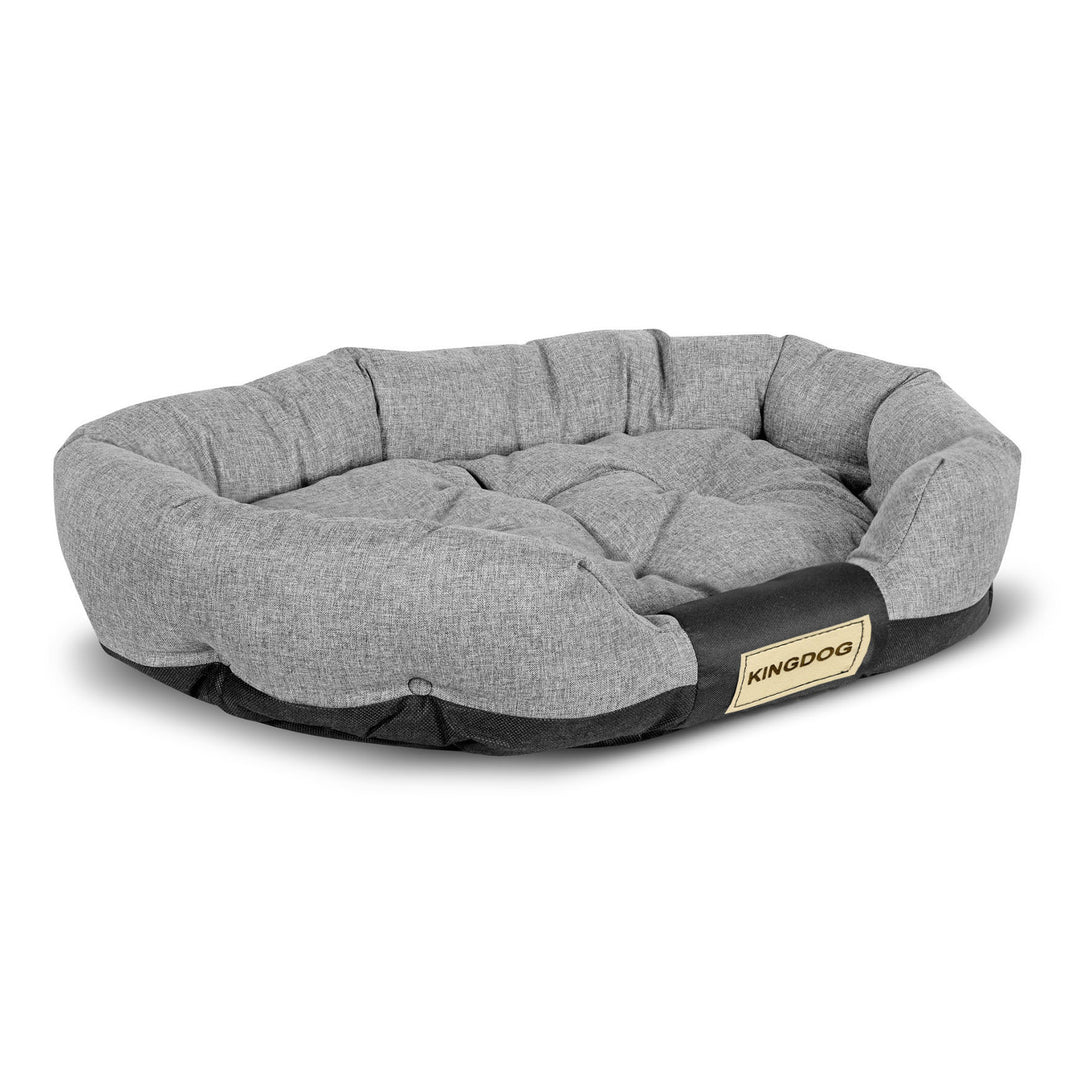 AIO - Animal Basket - Lit ovale pour chien - imperméable - 75 x 70 cm - Gris