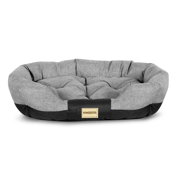 AIO - Animal Basket - Lit ovale pour chien - imperméable - 75 x 70 cm - Gris