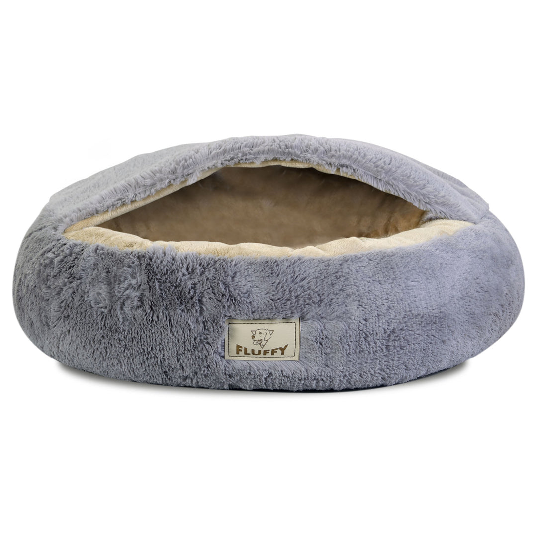 Lit pour chat/chien doux et confortable FLUFFY en gris clair dia. 70 cm