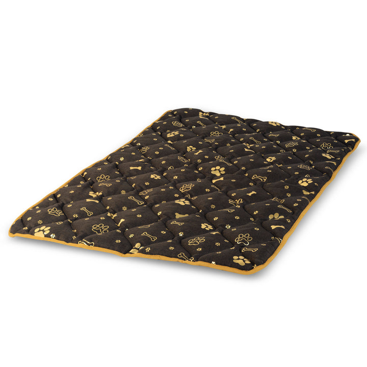 AIO - Tapis pour animaux / Tapis de lit pour chien - 100 x 70 cm imperméable - Bones Gold