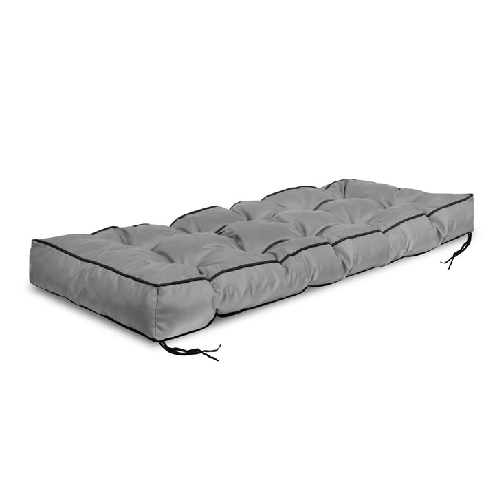 AIO - Coussin de jardin avec côté haut / Coussins de chaise de jardin - imperméable - 120x40cm - Gris