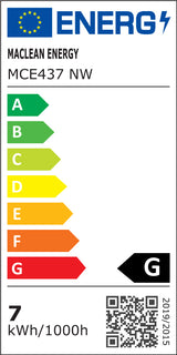 6x Maclean LED lamp, GU10, 7W, 220-240V~, 50/60Hz, neutraal wit, 4000K, 490 lumen, MCE437 NW