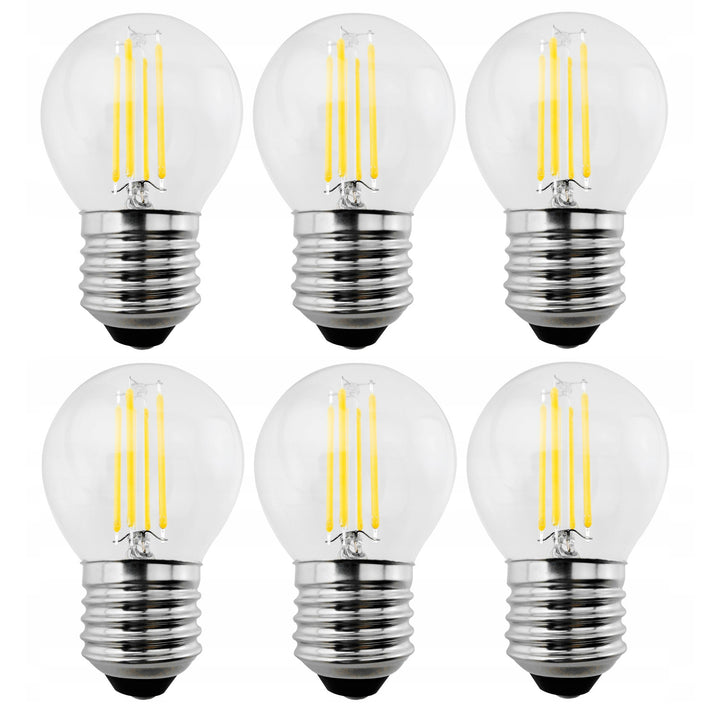 6x Maclean, LED gloeilamp E27, 6W, 230V, WW warm wit 3000K, 600lm, retro edison decoratief G45, MCE284