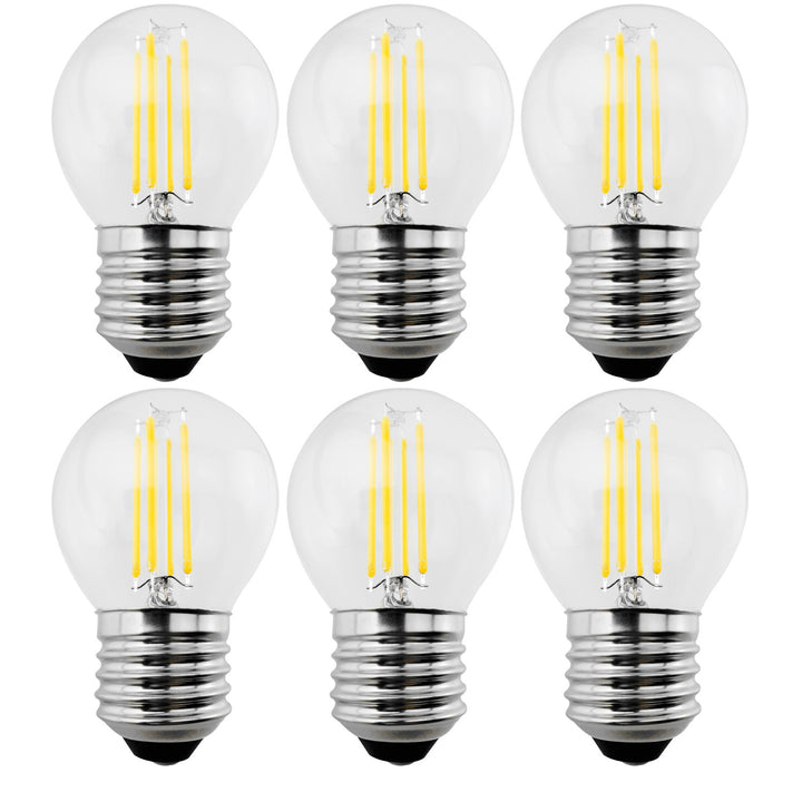 6x Maclean, Gloeidraad LED E27, 4W, 230V, WW warm wit 3000K, 400lm, Retro edison decoratief G45, MCE283