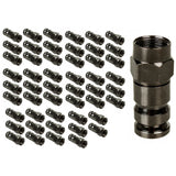 50x Maclean, F-connector, RG-6, professioneel, nikkel, zwart, MCTV-916