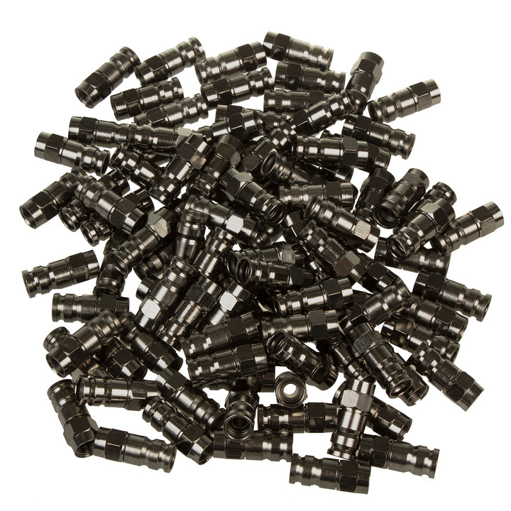 100x Maclean, F-connector, RG-6, professioneel, nikkel, zwart, MCTV-916