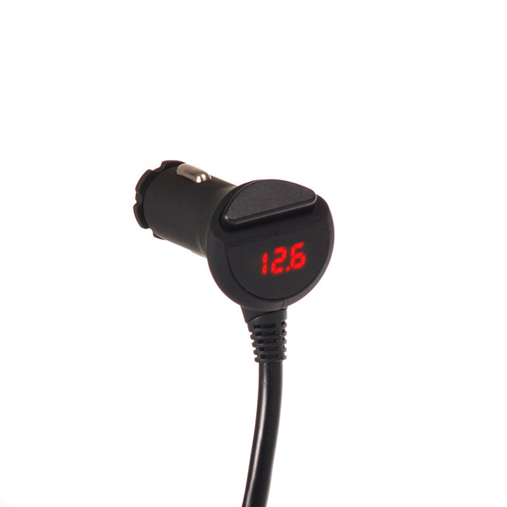 Maclean autoaanstekercontactdoosverdeler, voltmeter, 3 aanstekercontactdozen, 4xUSB, 4,8A, max 120W, zwart, met rubber bekleed, MCE117A+ USB-C kabel 1m