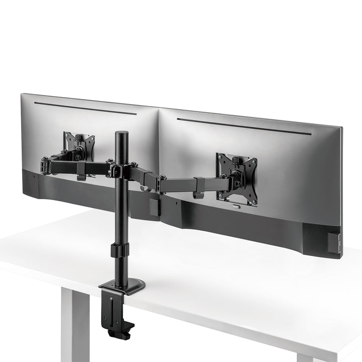 Maclean - Monitorbeugel voor 2 monitoren 17-32" - VESA 75x75 en 100x100 -tot 2x 9kg - MC-754N