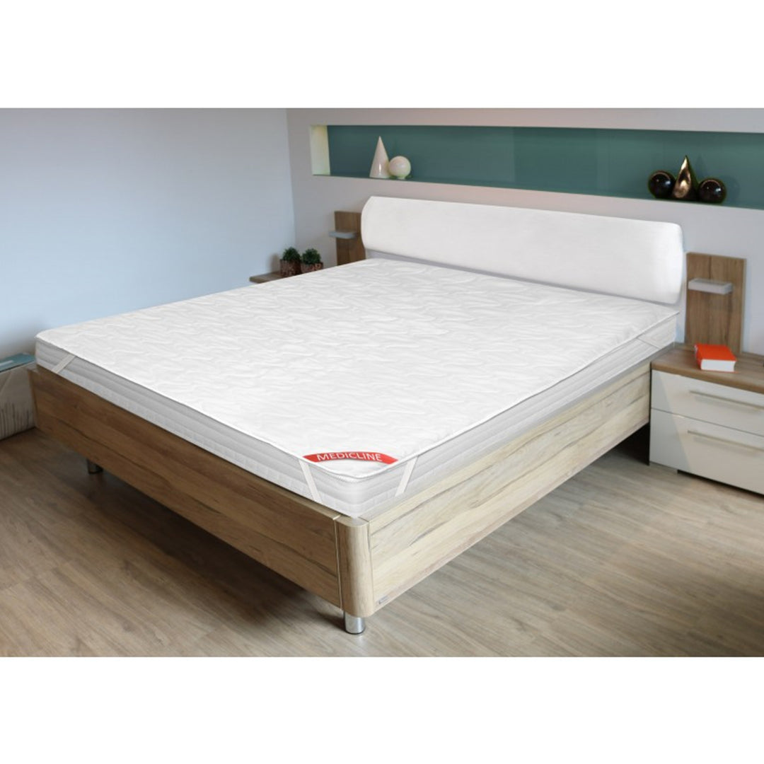 AIO FACTORY Ecco doorgestikte matrasbeschermer met elastiek, afmeting 160x200cm in wit