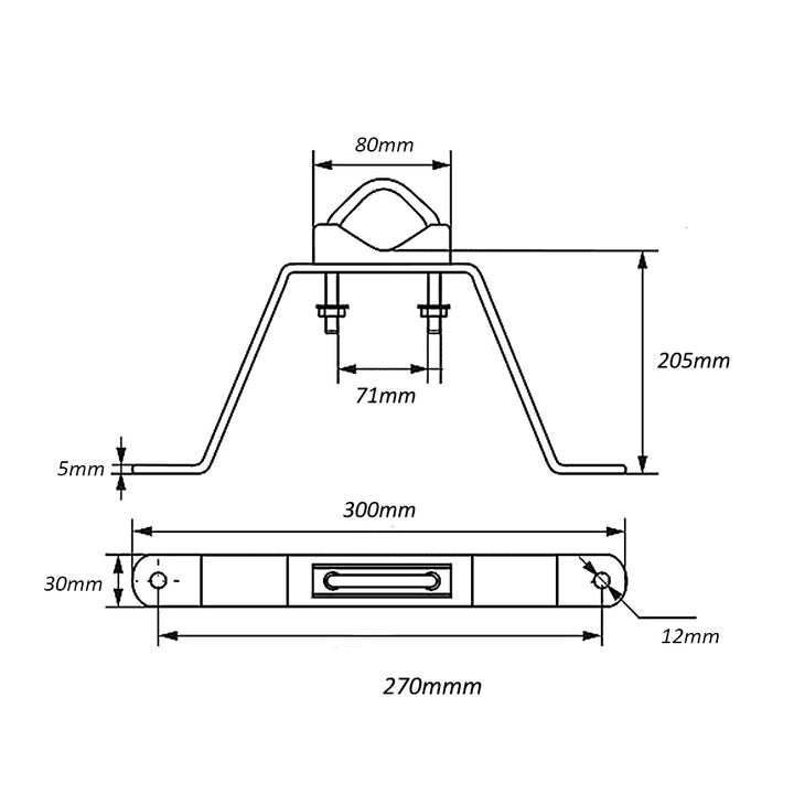 Montagebeugel antennemast Maclean, 20cm, MCTV-933