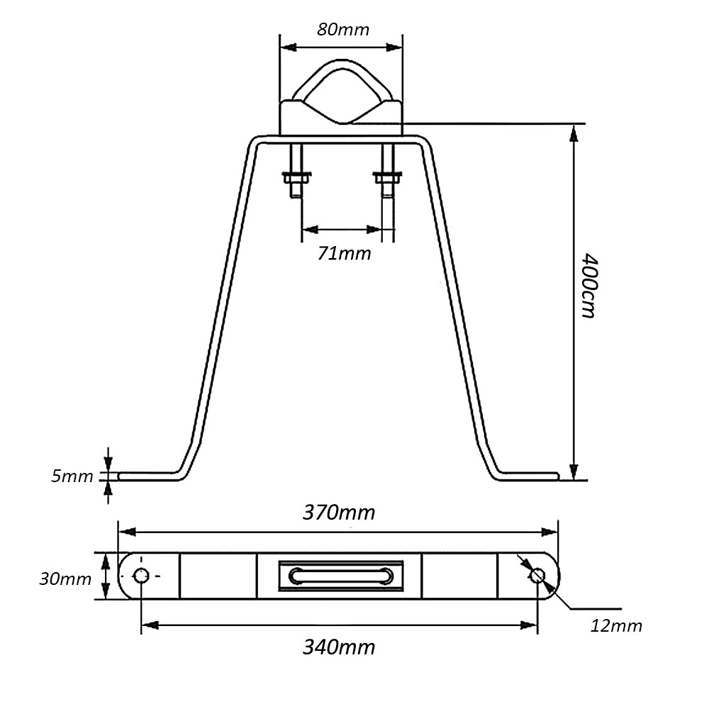 Montagebeugel antennemast Maclean, 40cm, MCTV-934