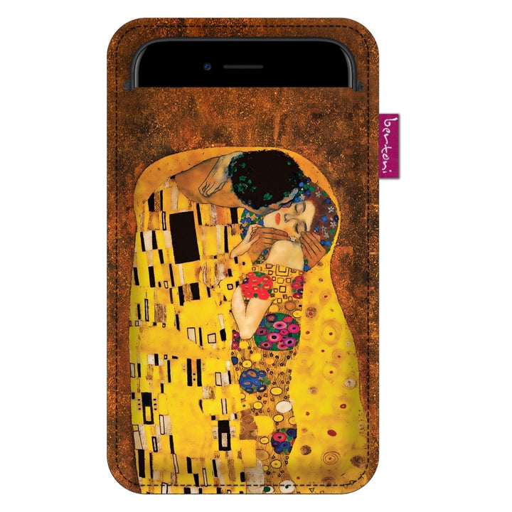 Bertoni smartphone case, in ecologisch vilt, 105x195 mm, Kiss patroon, EE0031