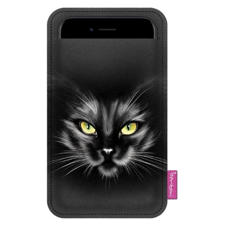 Bertoni smartphone case, in ecologisch vilt, 105x195 mm, patroon Nero, EE0033