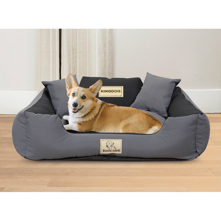 KINGDOG - Hondenbed / Dierenmand 75x65 cm - grijs/zwart