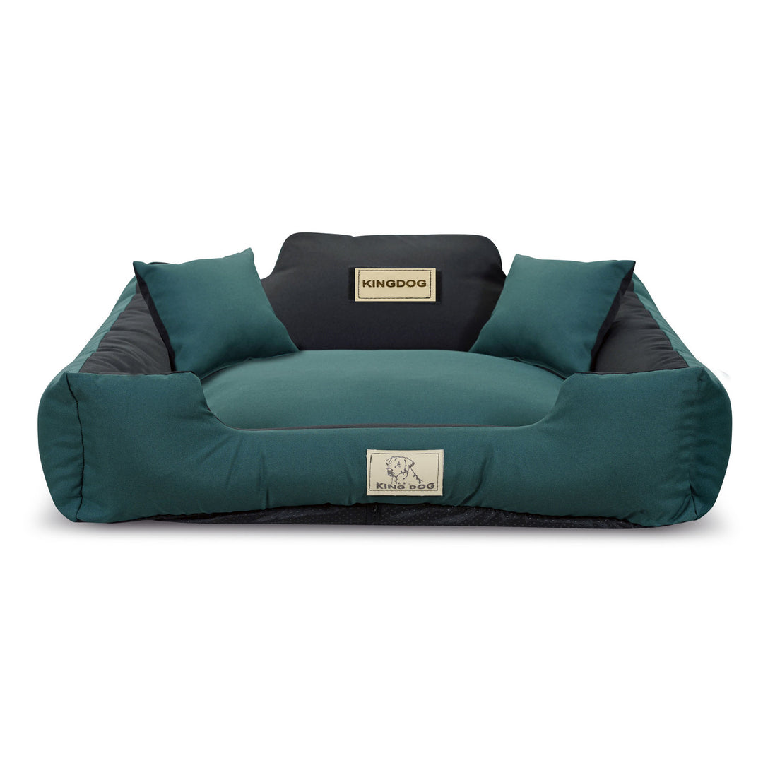 KingDog Panama Stretch Huisdierenbed met rits MM43 Huisdierenbed Demontabel en wasbaar 100% Polyester Gewicht: 160 g/m2 (Buitenmaat: 100x75cm/Binnenmaat: 80x60cm, Groen)