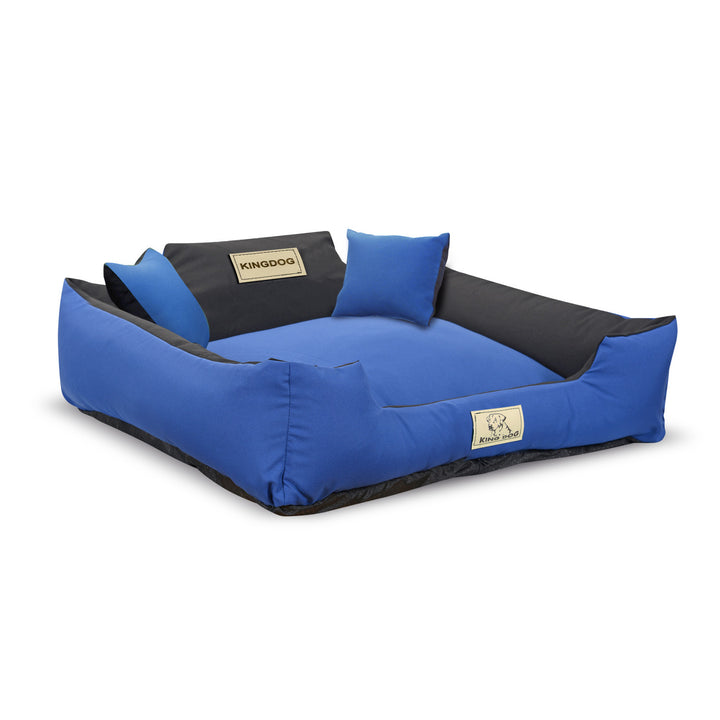 KINGDOG - Hondenbed - Dierenmand 75x65 cm - Blauw / Zwart